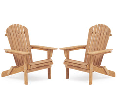 Wooden Outdoor Folding Adirondack Chair Set of 2 Wood Lounge Patio Chair for Garden,Garden, Lawn, Backyard, Deck, Pool Side, Fire Pit,Half Assembled,