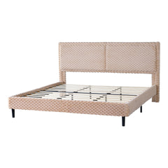 Simple Modern Camel Plush Soft Bed Comfortable Backrest Bedroom Bed,King