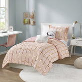 4-Piece Twin/Twin XL 100% Polyester Brushed Microfiber Printed Comforter Set