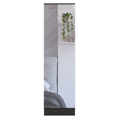 Wenge Rectangle Tall Shoe Cabinet with Mirror