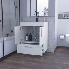 Othello Single Bathroom Vanity, Double Door Cabinet,One Drawer