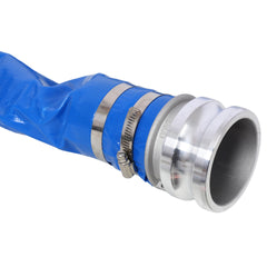 3"X100FT Pool Backwash Hose, Heavy Duty Reinforced Blue PVC Lay Flat Water Discharge Pump Hoses For Swimming Drain Pools and Clean Filters, with Aluminum Camlock C and E Fittings