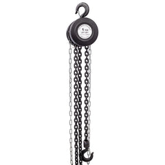 Chain hoist 2200lbs 1T capacity 10ft wIth 2 heavy duty hooks,Manual chain hoist steel construction,black