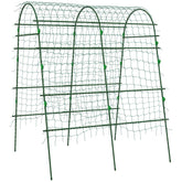 Outsunny Cucumber Trellis, 6.8' Tall Arch Trellis for Climbing Plants Outdoor, A-Frame, with Plastic Coated Steel Frame and Climbing Net, Support Vegetables, Peas, Fruit & Vines, Green