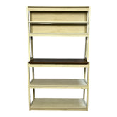 39.37" White and Rustic Brown color 5-Tier Bakers Rack for Kitchen with Storage, Coffee Bar, Kitchen Shelves, Microwave Stand