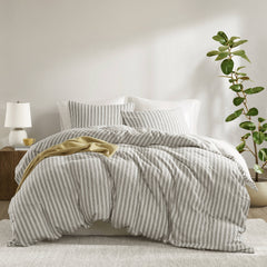 3 PCS Cal King Duvet Set Grey