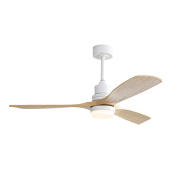 52 Inch Ceiling Fan With Dimmable Led Light 6 Speed Remote 3 Wood Blade Reversible DC Motor For Bedroom
