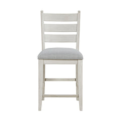 Farmhouse Dining Furniture Set of 2 Counter Height Chairs Antique White Finish Wooden Durable Comfortable Padded Seat