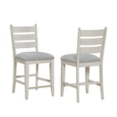 Farmhouse Dining Furniture Set of 2 Counter Height Chairs Antique White Finish Wooden Durable Comfortable Padded Seat
