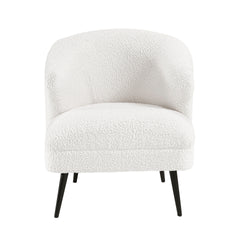 Luxury Living Room Furniture 1pc Accent Chair Beige Boucle Upholstery, High-Density Foam Seat Cushions