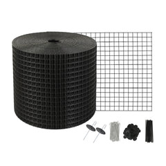 6 inch x 100ft Solar Panel Bird Guard, Critter Guard Roll Kit with 60pcs Stainless Steel Fasteners, Solar Panel Guard with Rust-proof PVC Coating, 1/2 inch Wire Roll Mesh