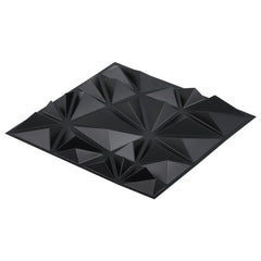 3D Wall Panels 33-Pack 11.81 x 11.81'' PVC 32 Sq.Ft Coverage Diamond Matte Black