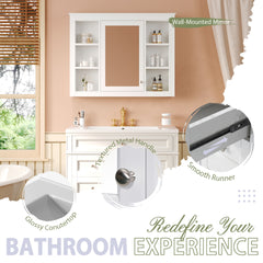 36'' Bathroom Vanity with Medicine Cabinet, Modern Bathroom Storage Cabinet with 2 Soft Closing Doors and 4 Drawers, Single Sink Bathroom Vanity