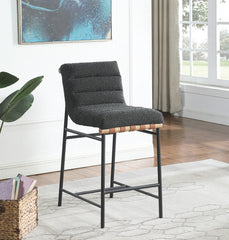Liana 17.75"W Dark Gray Boucle Fabric Counter Height Chair