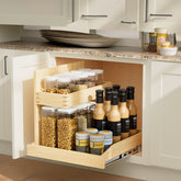 Under Sink Organizers and Storage 19½" W x 21" D, 2 Tier Pull Out Cabinet Organizer with Hard Close, Adjustable Pull Out Cabinet organizer with U Bracket for Bathroom Kitchen(Left)