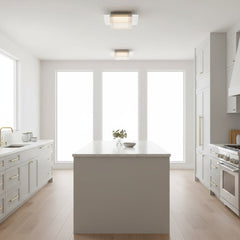 8 inch Square Chrome Integrated LED Flush Mount