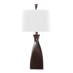 Curvo 30" Contemporary Polyresin Table Lamp in Copper Bronze Polyresin with Natural Linen Shade from Grandview Gallery by LumiSource - Set of 2