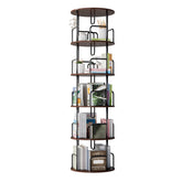 Rotating Bookshelf Tower 5 Tier, Spinning Bookcase, Revolving 360 Book Shelf Narrow Tall Bookcase, Vertical Turning Round storage Bookshelf, Book Shelf Organizer for Bedroom, Living Room, Brown