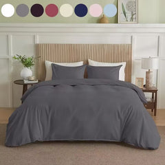 Serta Simply Clean Solid Duvet cover Grey King