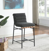 Lahni 17.75" Dark Gray Boucle Fabric Counter Height Chair