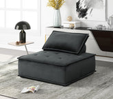 Aveline 40"W Black Velvet Armless Lounge Chair