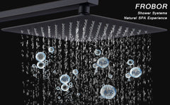 Shower System Shower Faucet Combo Set Wall Mounted with 10" Rainfall Shower Head and handheld shower faucet, Matte Black Finish with Brass Valve Rough-In