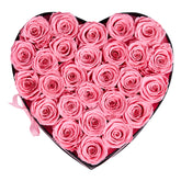 Forever Flowers, 27 Preserved Roses in a Heart Shape Box, Eternal Flowers Immortal Bouquet Birthday Present for Women Her Wife Mothers, Anniversary, Valentine's Day,Christmas, Pink