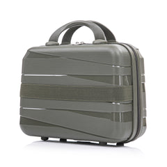 14"/20"/24"/28" 4 pcs/set in PP Spinner Wheel Luggage, Carry on Suitcase, Iron Pull Rod, Combination Password Lock, 14" Cosmetic Case (Green)