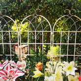 4 Pack Metal Garden Trellis 71" x 19.7" Rustproof Trellis for Climbing Plants Outdoor Flower Support Cream White