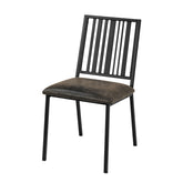 Zudora Synthetic Leather & Black Finish Side Chair (Set of 2)