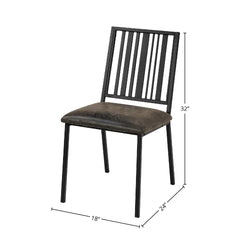 Zudora Synthetic Leather & Black Finish Side Chair (Set of 2)