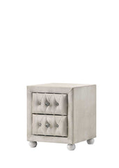 Reggie Beige Fabric Nightstand