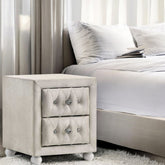 Reggie Beige Fabric Nightstand