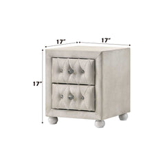 Reggie Beige Fabric Nightstand