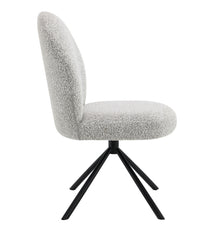 Lawton Gray Boucle Side Chair with Swivel (Set of 2)