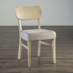 Transitional Style 2pc Side Chair Tapered Legs Contour Back Padded Seat Gray Finish Dining Room