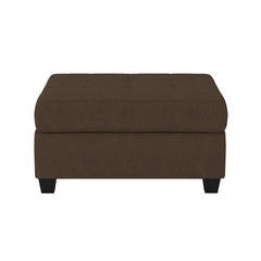 Modern Living Room 1pc Storage Ottoman Tufted Top Brown Fabric Upholstery Solid Wood Furniture