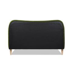 Roman Curved Headboard Upholstered Platform Bed, Queen, Olive Green Performance Velvet