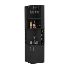 8-Bottle 2-Shelf Bar Cabinet Wenge