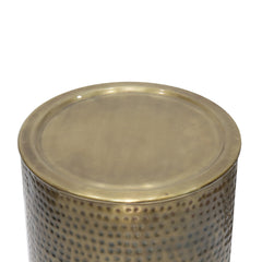Corbin Metal Side Table in Hammered Antique Gold