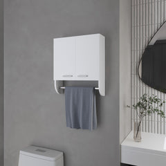 Goodyear Medicine Cabinet in Melamine With a Towel Bar, White