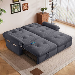 W3820S00027, a 77-inch convertible sofa bed, and a 2-in-1 piece suitable for both sitting and lying. Made of cloud-like fabric, it is applicable to living rooms, bedrooms and apart