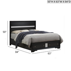 Madrid G02350B-QB Queen Bed , Black