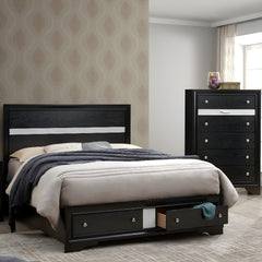 Madrid G02350B-QB Queen Bed , Black