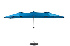 14.8 Ft Double Sided Outdoor Umbrella Rectangular Large with Crank ( Dark blue )(No Base)