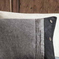 7 Piece Faux Suede Comforter Set Grey Cal King