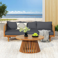 Wicker Patio Furniture Set Outdoor Rattan Sectional Sets Conversation Set - Weather-Resistant, for Garden, Patio & Deck(with Water Resistant Thick Dark Grey Cushions)