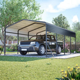 13x20 FT Metal Carport,Garage with Upgraded Triangle Reinforced Frame&4 Poles,Galvanized Steel Hardtop Roof,Heavy-Duty All-Weather Shelter for Car,Truck,Boat,Outdoor Storage