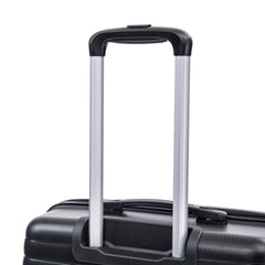 14"/20"/24"/28" 4 pcs/set in PP Spinner Wheel Luggage, Carry on Suitcase, Iron Pull Rod, Combination Password Lock, 14" Cosmetic Case (Black)