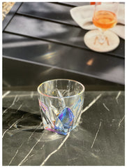 Rainbow Diamond Acrylic Glasses Drinking Set of 4 DOF (9oz), Plastic Drinking Glasses, BPA Free Cocktail Glasses, Drinkware Set, Drinking Water Glasses